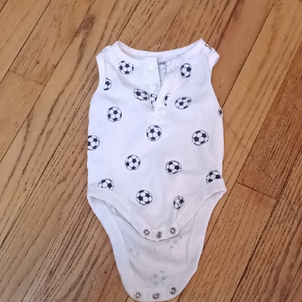 Old Navy Soccer Print White Kids One Piece